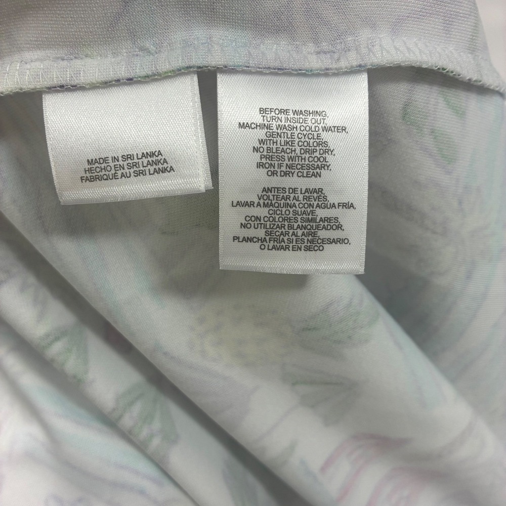 NWT Cappagallo Shift Dress Womens Medium White Multi Tropical Beach Zip Neck - Picture 8 of 12